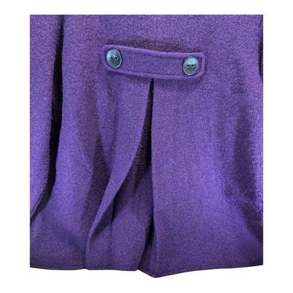 Ruby Rd. Wool Coat Women M Jacket Coat Purple Black Button Accent Pleat Back - Picture 9 of 11